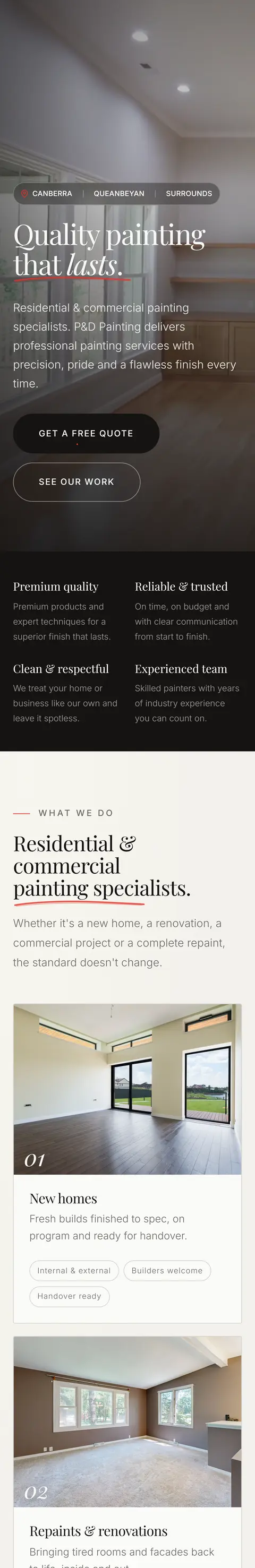 Residential and commercial painting, Canberra and Queanbeyan, mobile view